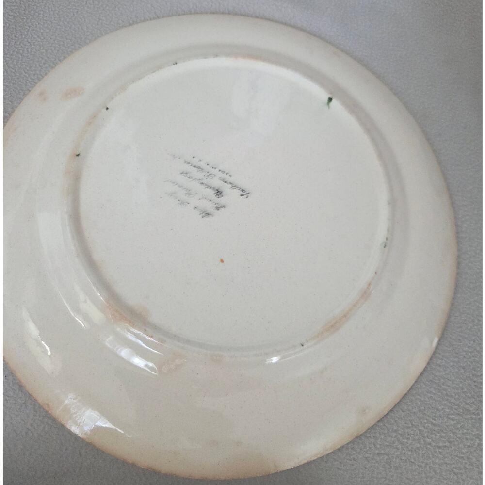 Blue Ridge Southern Pottery Fruit Pattern Dinner Plates Yellow Coral Border - Picture 4 of 6